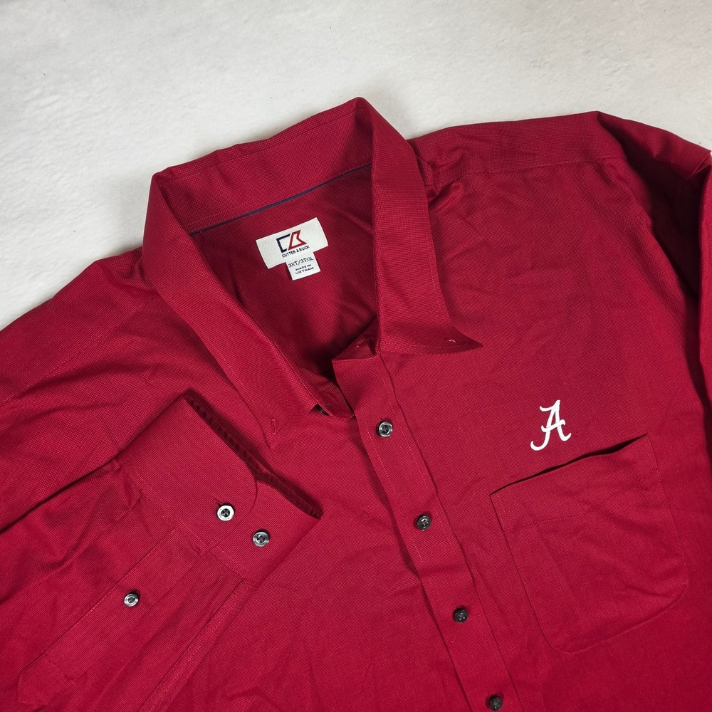 Cutter & Buck Alabama Crimson Tide Red Button Down Shirt Mens 3XT BCW01711